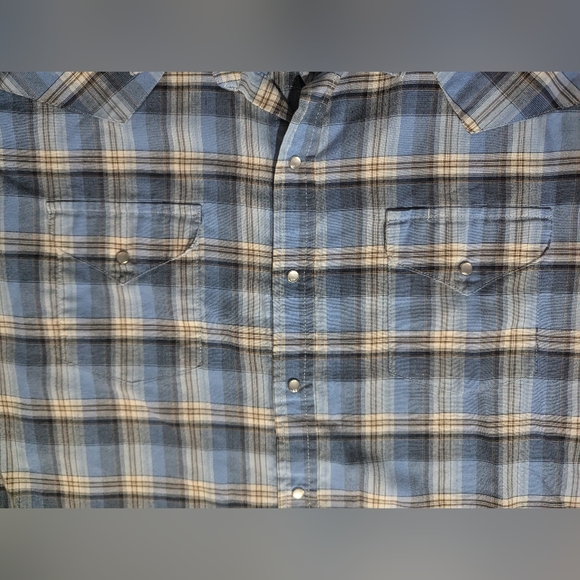 Ely Cattleman Blues Pearl Snap Shirt Men's Sz XXL Cowboy Western Short Sleeve - Picture 6 of 15